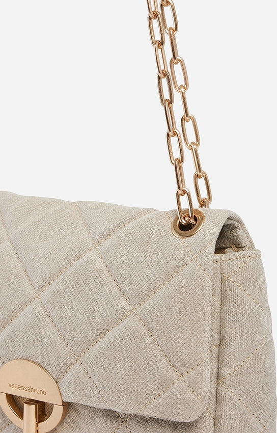Grand Moon Handbag Quilted Sand