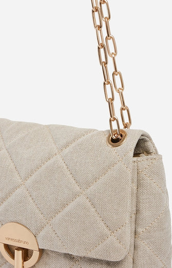 Grand Moon Handbag Quilted Sand