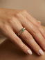 The Rachel Ring fluted Green Emerald  size 3
