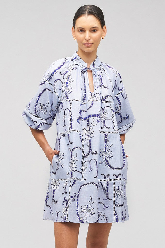 Lace Front Smock Dress