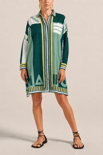 Artemis Shirt Dress Green Sarong