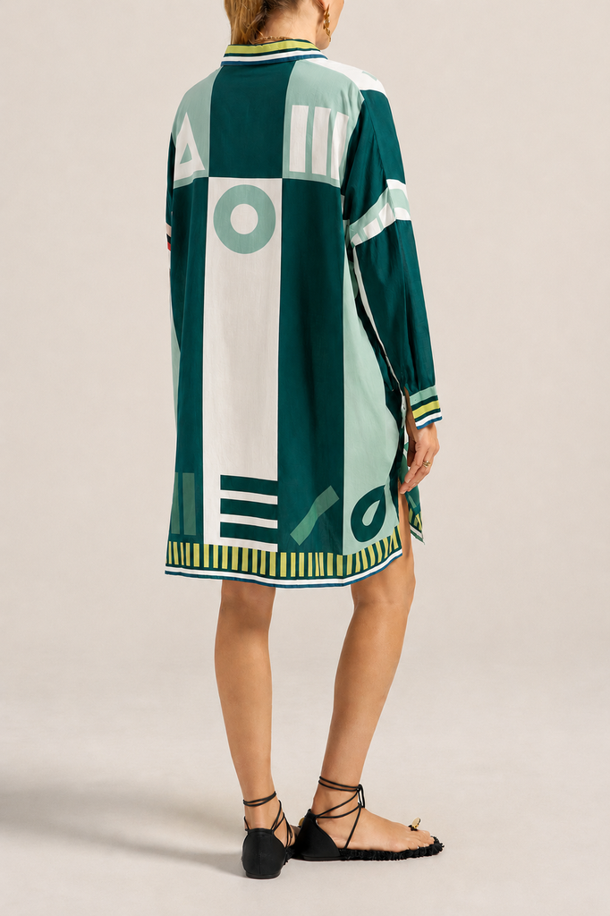 Artemis Shirt Dress Green Sarong