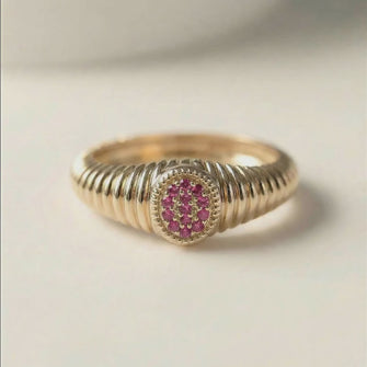 The Rachel Ring fluted Pink Diamond size 3