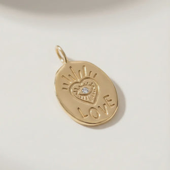Love Pendant Oval Medallion with diamond