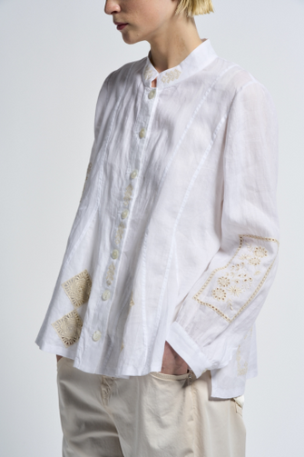 Sequential Embroidered Shirt White