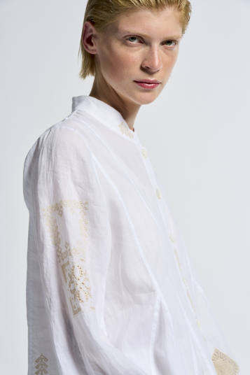 Sequential Embroidered Shirt White