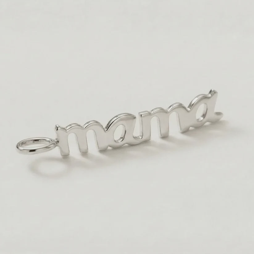Mama Solid White Gold Pendant