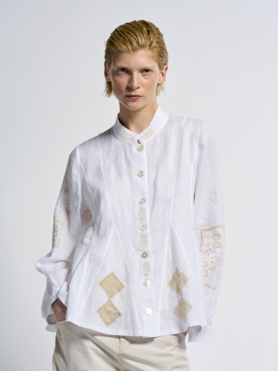 Sequential Embroidered Shirt White