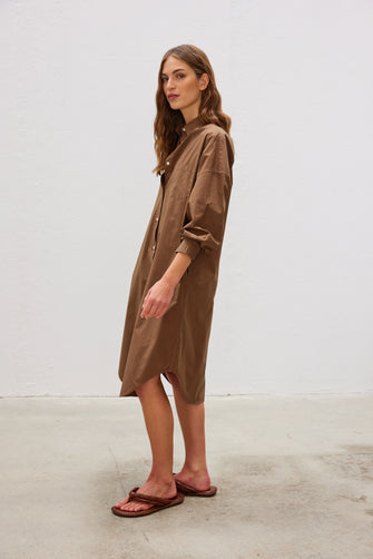 Chiara Maxi Shirt Dress Coffee