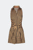 Inna Sleeveless Poplin Mini Dress Black/Tan Stripe