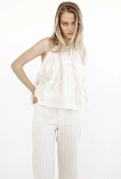 Jellyfish Ruffle Top Pearl