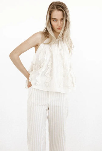 Jellyfish Ruffle Top Pearl