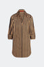 Kena Poplin Dress Black/Tan Stripe
