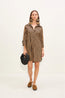 Kena Poplin Dress Black/Tan Stripe