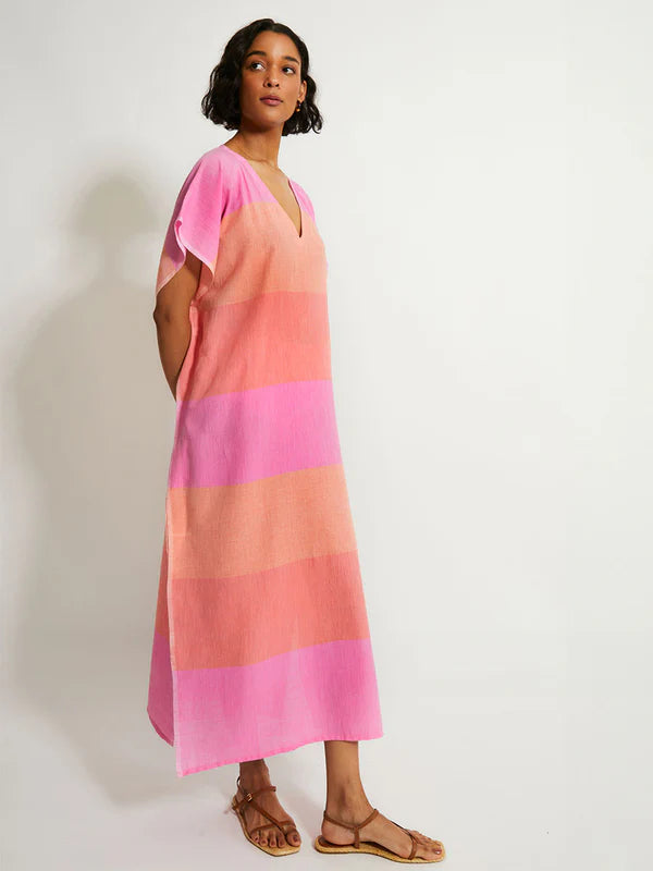 Dalila V Neck Caftan Nefas Peach