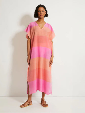 Dalila V Neck Caftan Nefas Peach