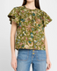 Perline Flutter Sleeve Blouse Lichen