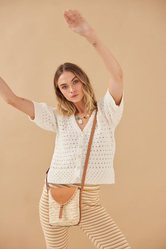 Lila Palm Cross Body Bag