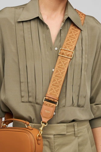 Logo Bag Strap Dark Camel