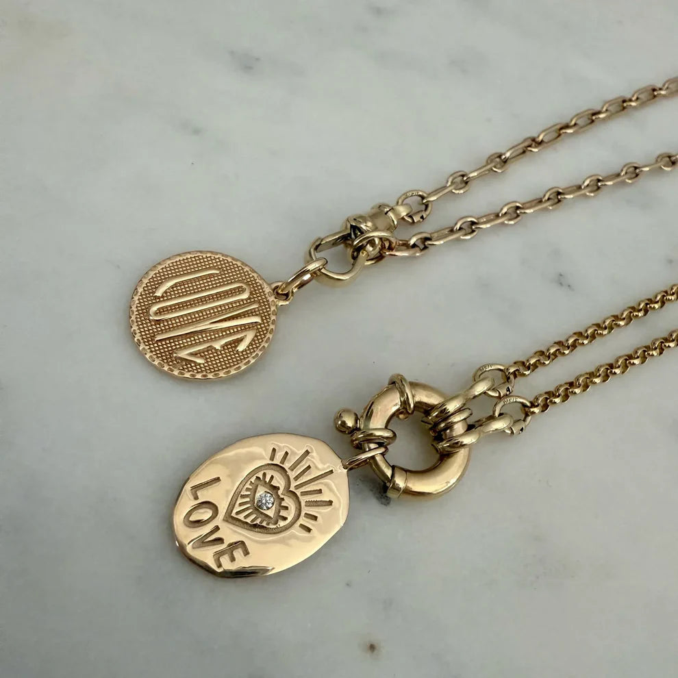 Love Pendant Oval Medallion with diamond