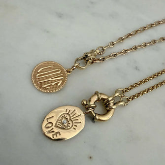 Love Pendant Oval Medallion with diamond