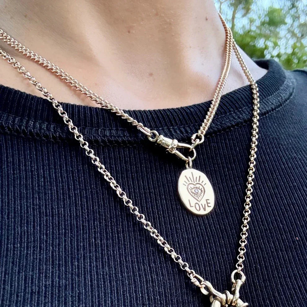 Love Pendant Oval Medallion with diamond