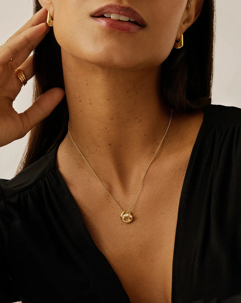 Lucy Williams Pavé Knot Pendant Necklace
