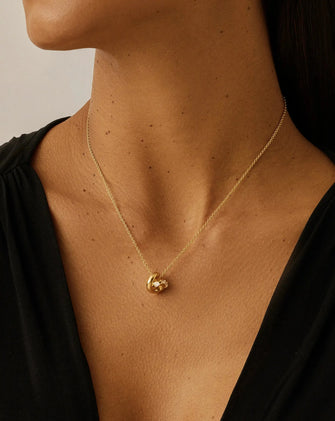 Lucy Williams Pavé Knot Pendant Necklace