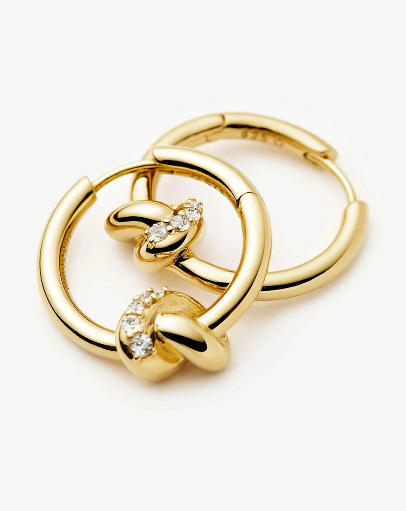 Lucy Williams Pavé Knot Small Hoop Earrings