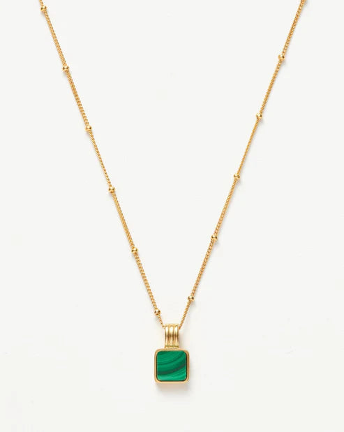 Lucy Williams Square Malachite Necklace