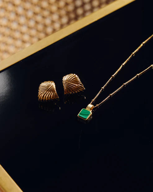 Lucy Williams Square Malachite Necklace