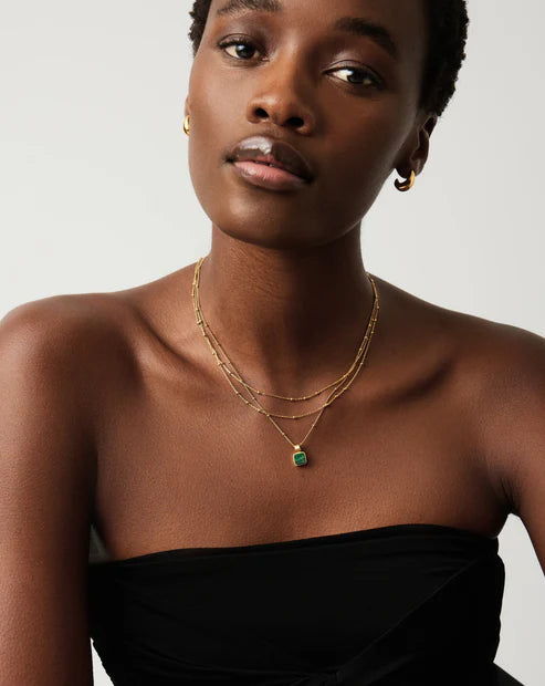 Lucy Williams Square Malachite Necklace