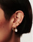Pyramid Rainbow Moonstone Mini Drop Charm Hoop Earrings