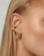 Pyramid Rainbow Moonstone Mini Drop Charm Hoop Earrings
