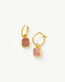 Pyramid Rhodochrosite Mini Drop Charm Hoop Earrings