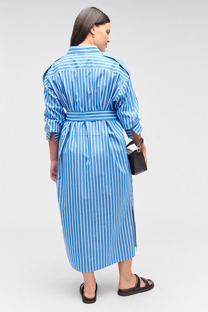 Stripe Poplin Shirt Dress