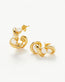 Molton Pearl Twisted Double Hoop Earrings