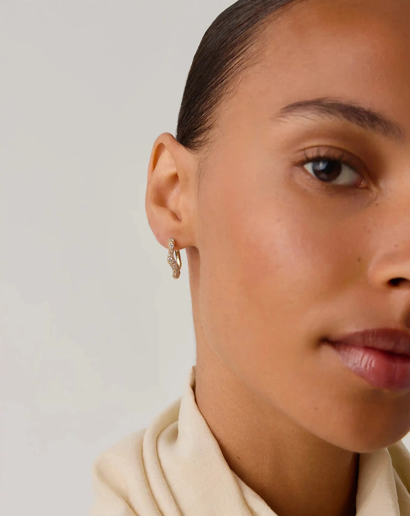 Molton Snow Small Hoop Earrings
