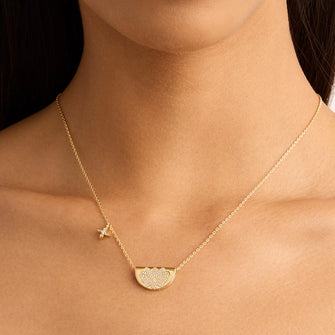 Live in Light Lotus Necklace Gold