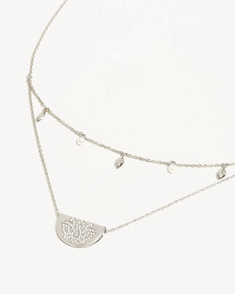 Live in Peace Lotus Necklace
