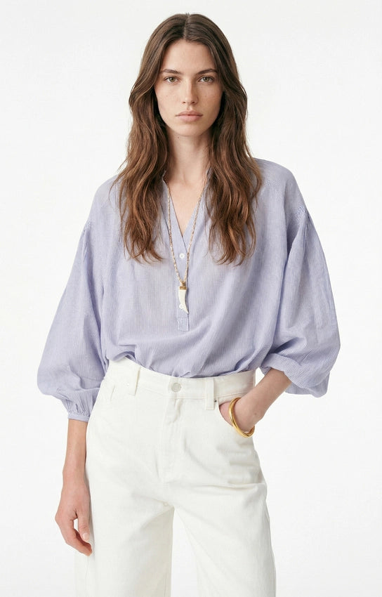 Nipoa Blouse White Blue