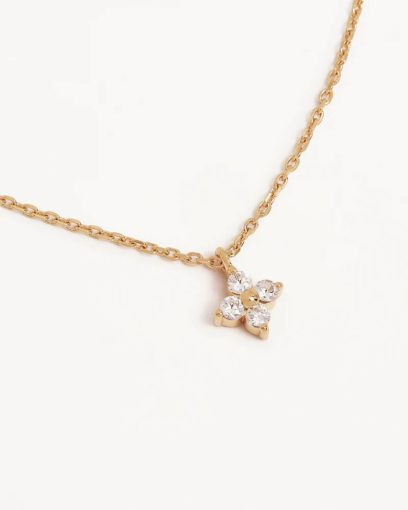 Crystal Bloom Necklace Gold