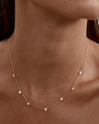 Moonlit Bloom Pearl Choker