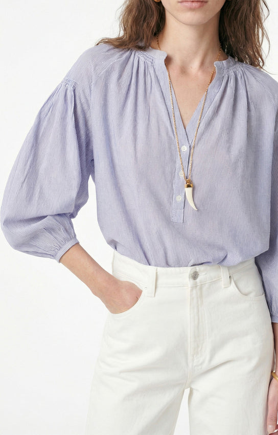 Nipoa Blouse White Blue