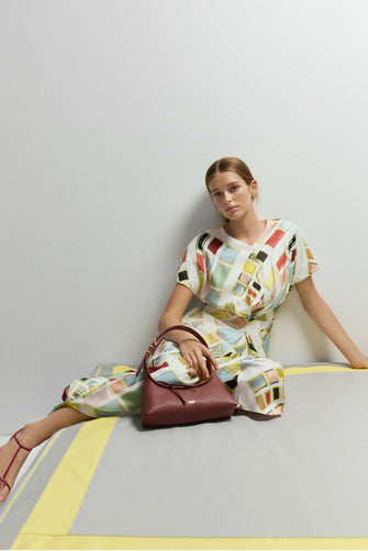 Vintage Ribbon Print Dress