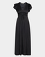 Patrice Flutter Sleeve Midi Dress Noir