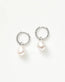 Pearl Twisted Small Drop Hoop Earrings Silver