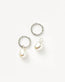 Pearl Twisted Small Drop Hoop Earrings Silver