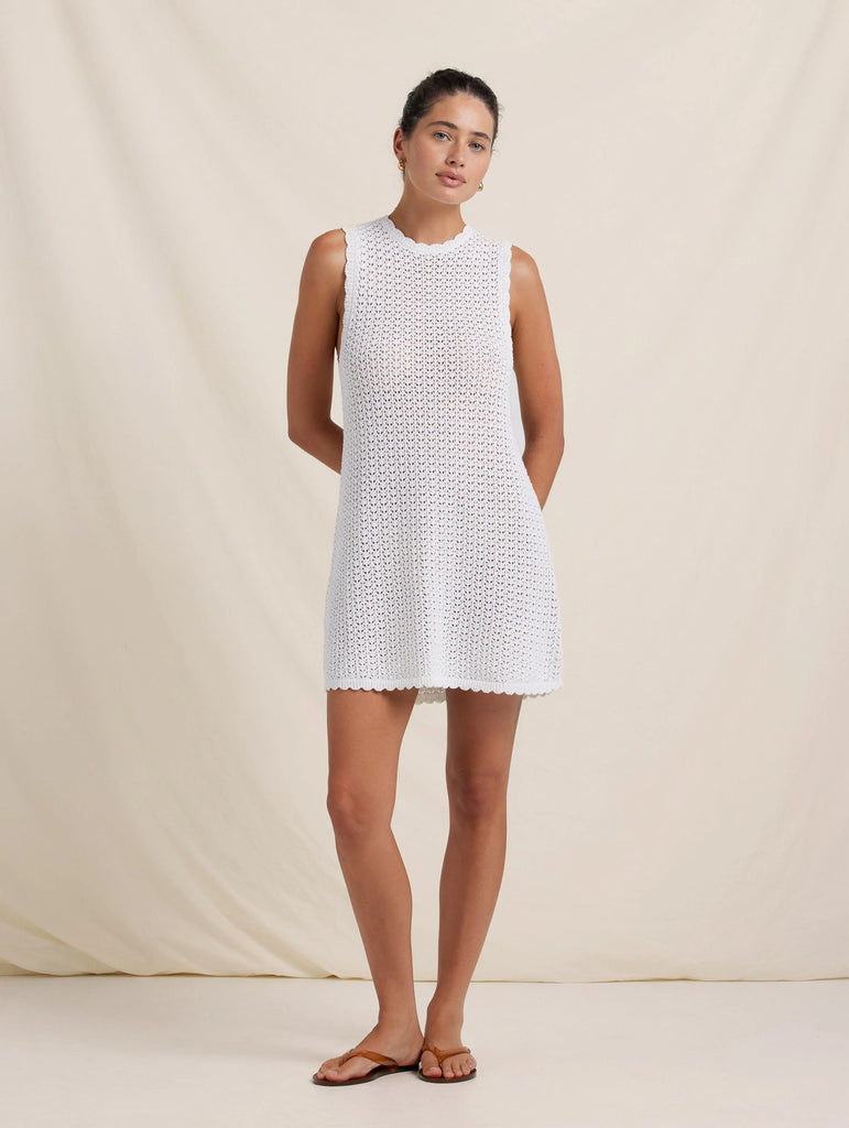 Pointelle Shift Mini Dress