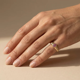 The Rachel Ring fluted Pink Diamond size 3